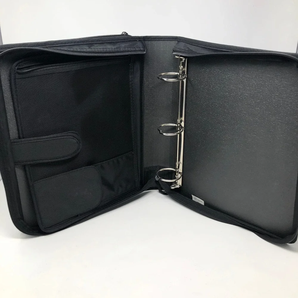 Five Star 2 Inch Zipper Binder, 3 Ring Binder, 6-Pocket Expanding File-Black